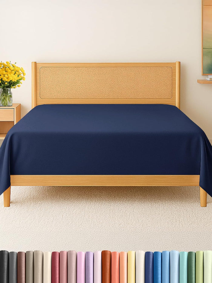King Size Flat Sheet - Hotel Quality Top Flat Bed Sheet Only - Ultra-Soft, Comfy, Breathable & Cooling - Fade & Wrinkle Free - Easy-Care, Stain & Shrink Resistant Bedding - Easy-Fit & Oeko-Tex - Brown