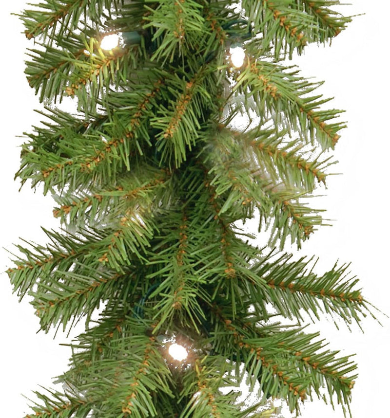 National Tree Company Pre-Lit Artificial Christmas Garland, Green, Norwood Fir, White Lights, Battery Operated, Christmas Collection, 9 Feet