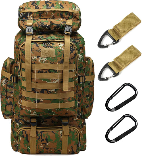 70L Hiking Backpack for Men, Waterproof Lightweight Camping Backpack, Military Rucksack with Molle, 3-Day Assault Pack for Travel, Climbing, Outdoor Sports(Black)