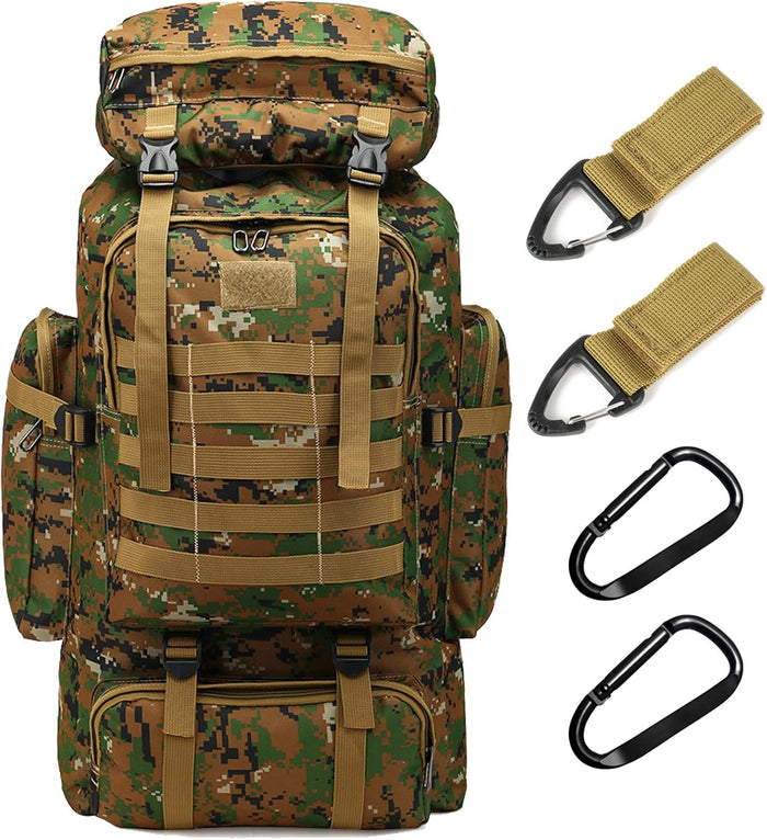 70L Hiking Backpack for Men, Waterproof Lightweight Camping Backpack, Military Rucksack with Molle, 3-Day Assault Pack for Travel, Climbing, Outdoor Sports(Black)