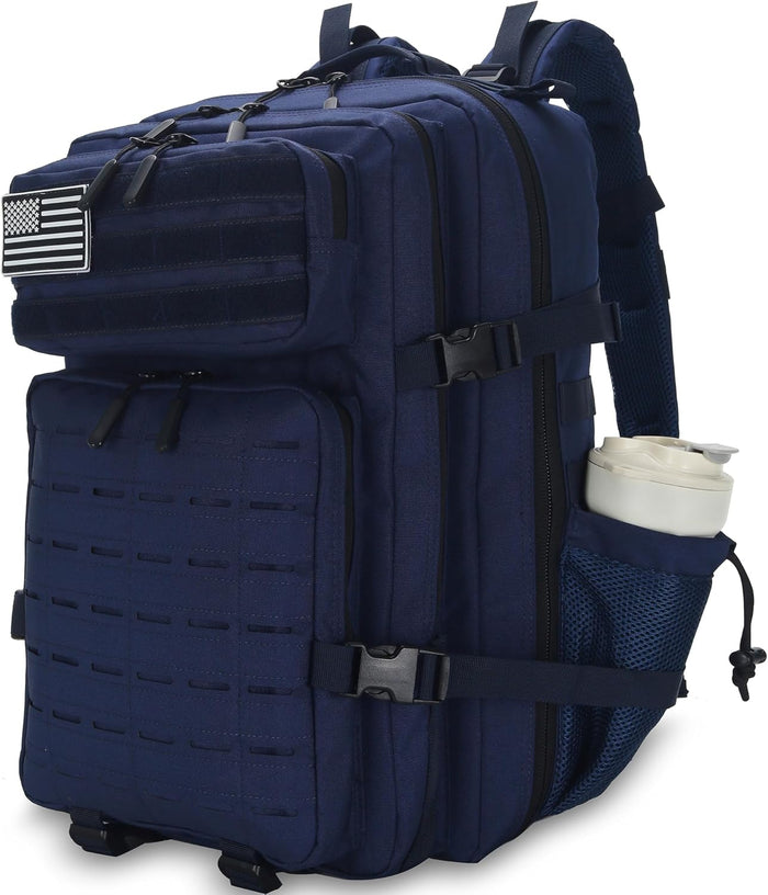 Sparklekle Military Tactical Backpack 45L 3 Day Assault Pack Waterproof Molle Hiking Rucksack for Men&Women (Purple)