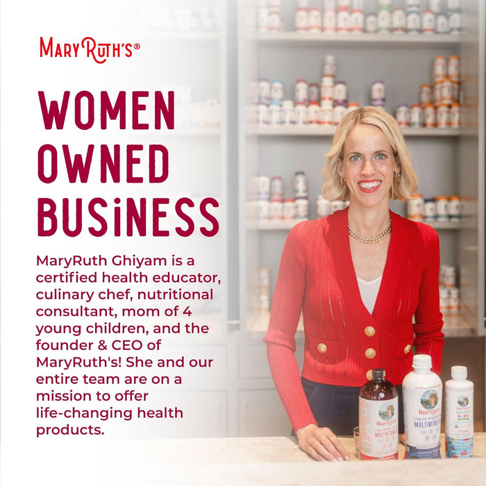 MaryRuth Organics Liquid Morning Multivitamin for Women, Men & Kids | Vitamin A C D E B6 B12 Biotin Zinc | Beauty | Vegan | Non-GMO | Gluten Free | 32 Servings