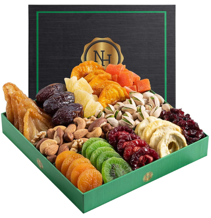 Thanksgiving Nuts Gift Basket - Assortment of Sweet & Roasted Salted Gourmet Nuts - Assorted Food Gift Box for Christmas, Holiday, Family, Sympathy, Men & Women.