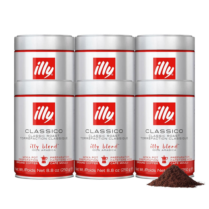 Illy Coffee, Ground Drip Forte, Extra Dark Roast, 100% Arabica Bean Bold Signature Italian Blend, No Preservatives, 8.8 Ounce (Pack Of 1)