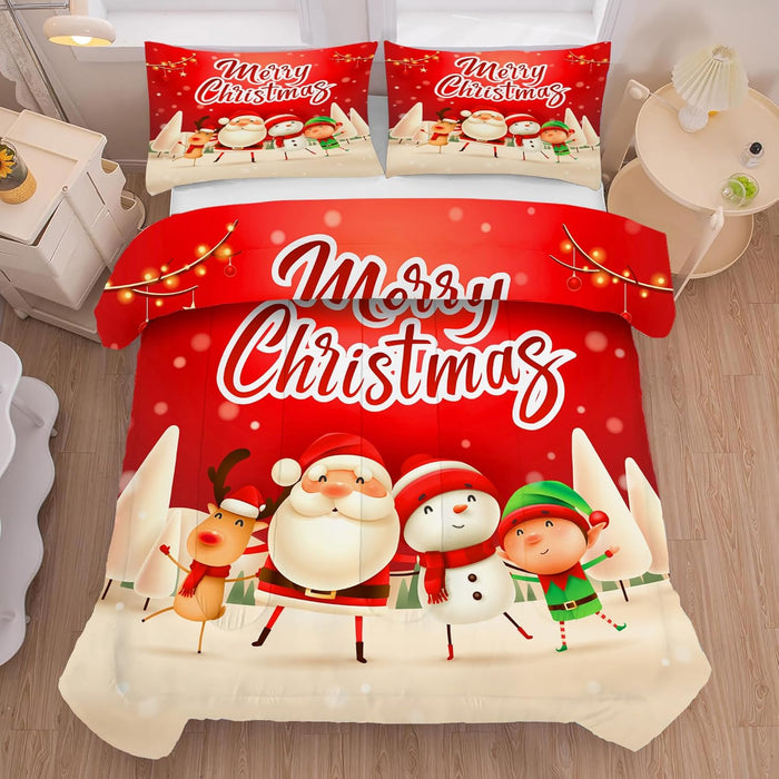 Christmas Comforter Set Twin Size Black and Red Plaid Bedding Sets Xmas Gift Christmas Themed Festival Quilt Set,1 Comforter + 1 Pillow Case