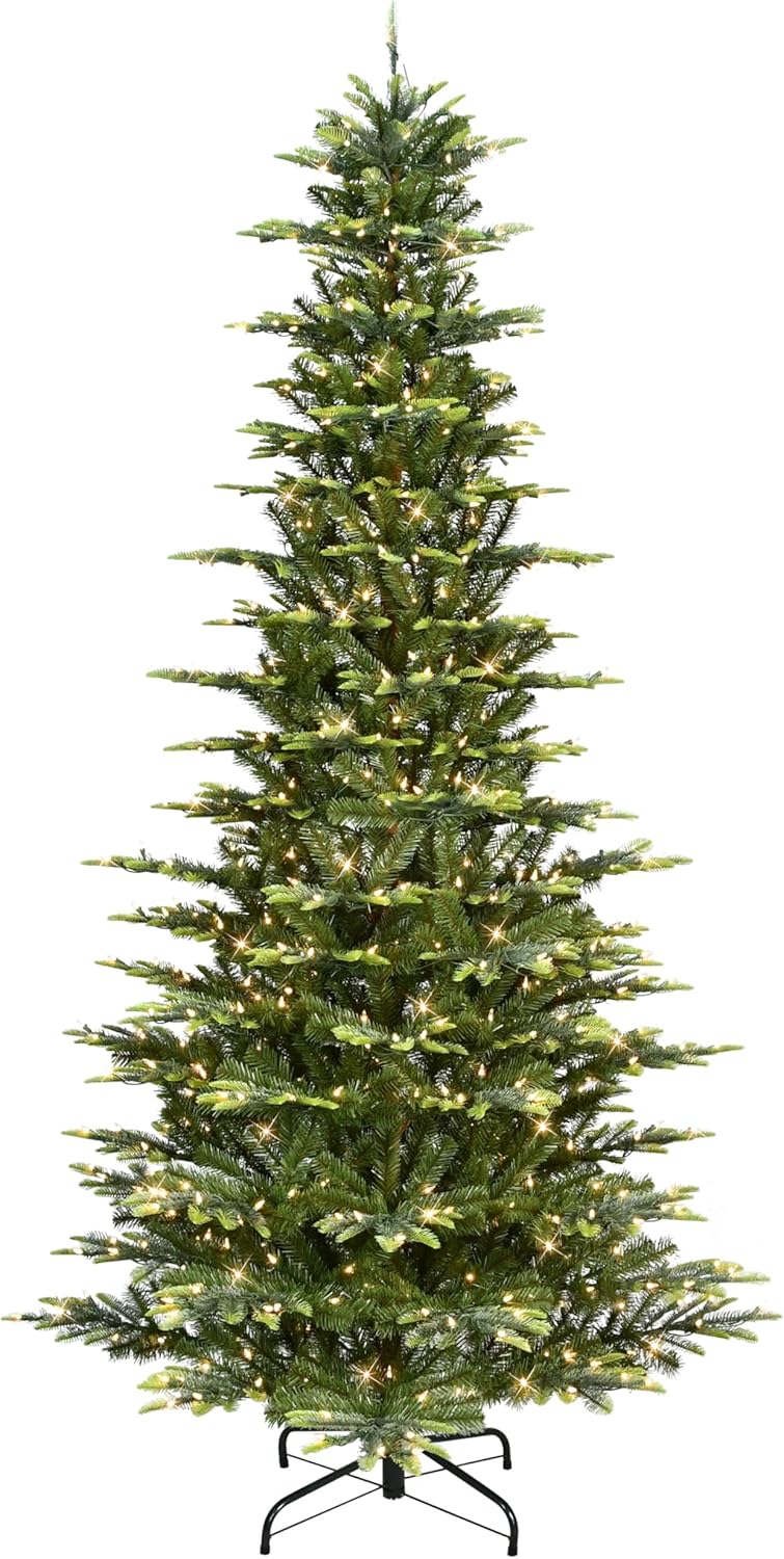 Puleo International 6.5 ft. Pre-Lit Slim Aspen Fir Artificial Christmas Tree with 350 UL-Listed Clear Lights