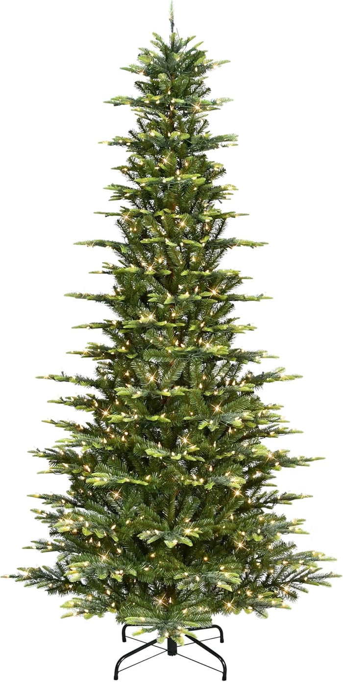 Puleo International 6.5 ft. Pre-Lit Slim Aspen Fir Artificial Christmas Tree with 350 UL-Listed Clear Lights