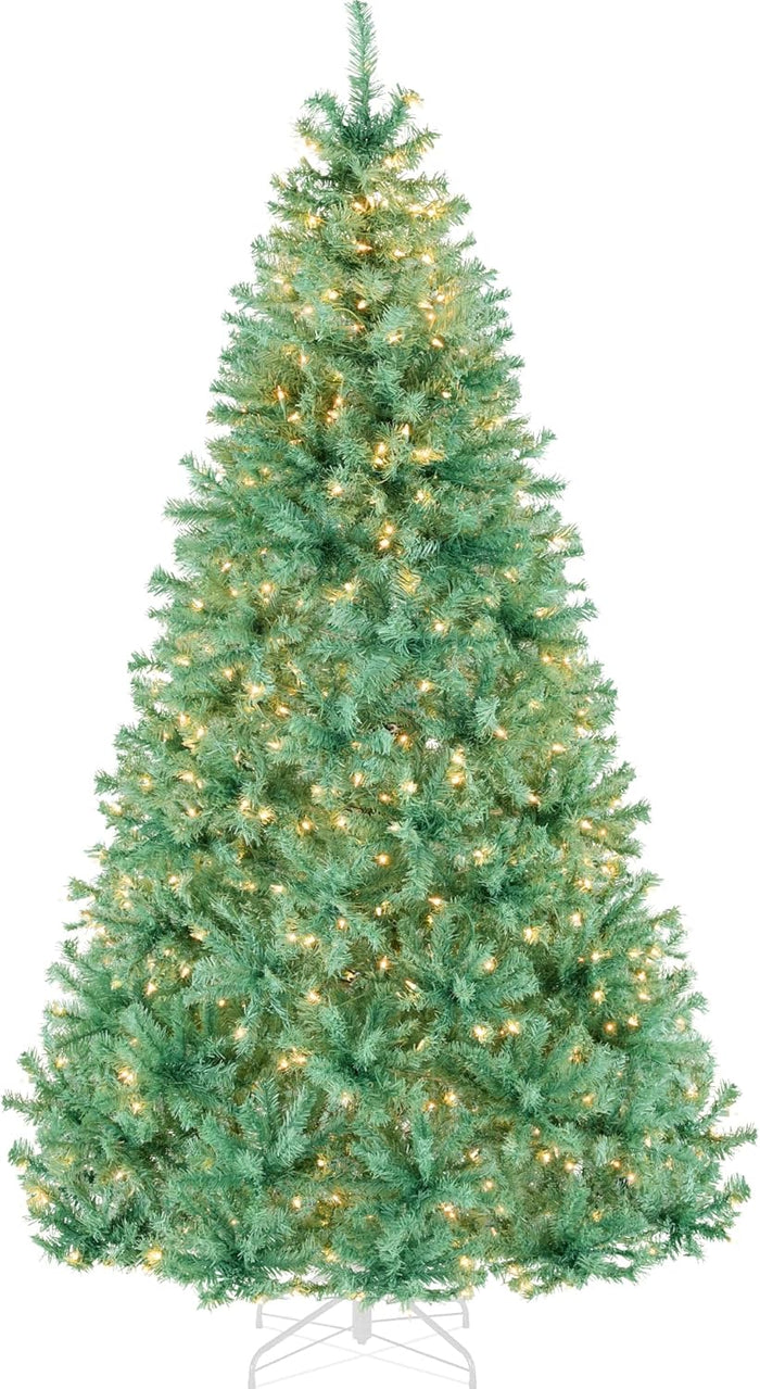Best Choice Products 6ft Pre-Lit Christmas Tree Premium Hinged Artificial Pine Lighted Holiday Tree for Home, Office w/ 1,000 Branch Tips, 250 Lights, Metal Hinges, Foldable Base