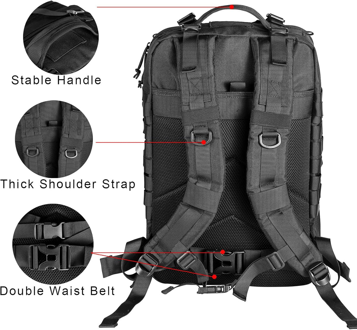 Himal Military Tactical Backpack - Large Army 3 Day Assault Pack Molle Bag Rucksack,40L