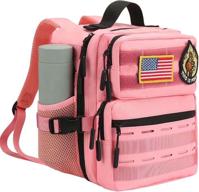 9L Mini Tactical Backpack Small Military Gym Bag for Men Women Molle Daypack Camping Backpack with Patch(Black)
