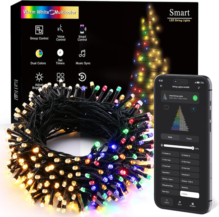 Brizled Purple & Orange Halloween Lights, 95.14ft 240 LED Halloween String Lights Connectable with Timer, 8 Modes Outdoor Orange Light, Plugin Mini Light Waterproof for Outside Spooky Decoration
