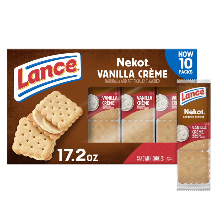 Lance Sandwich Crackers, Variety Pack, 3 Flavors, 20 Individually Wrapped Packs, 6 Sandwiches Each