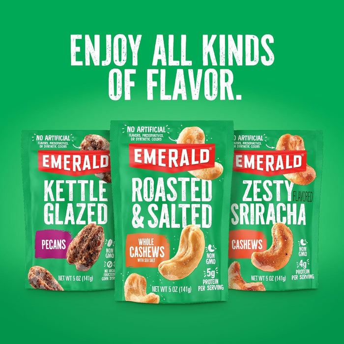 Emerald Salted Caramel Apple Cashews (1-Pack) | 5oz Resealable Bag | Kosher Dairy Certified, Non-GMO, Contains No Artificial Preservatives, Flavors or Synthetic Colors