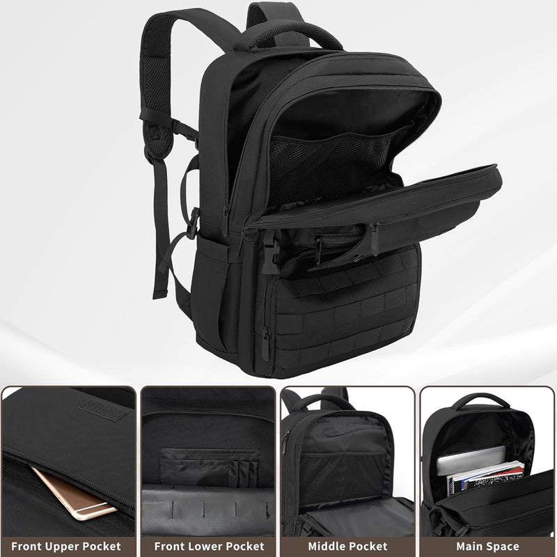 BQKOZFIN Tactical Backpack Waterproof Military MOLLE Assault Backpack Bag for Hunting Camping Travel,11" L x 8" W x 18" H…