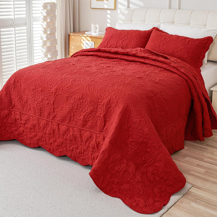 EVENHUG Oversized King Quilt California King Size Lightweight Bedding Set Reversible Bedspread Coverlets for All Seasons 3 Piece (Beige 120"x120")