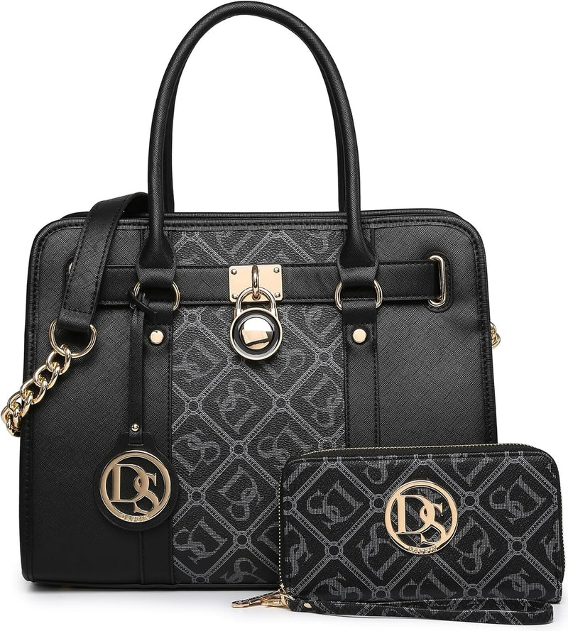 Dasein Handbags Purses Set for Women Top Handle Satchel Shoulder Bags Large Work Tote Bag with Matching Wallet