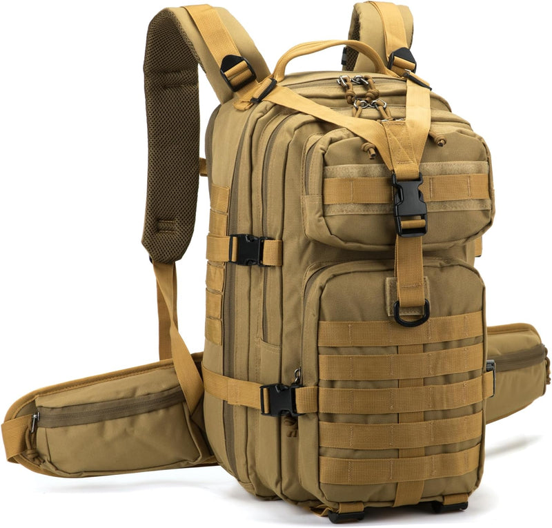 Tactical backpack, assault bag, hydration backpack, men's military enthusiast camping backpack, 3-day bag(Camouflage)