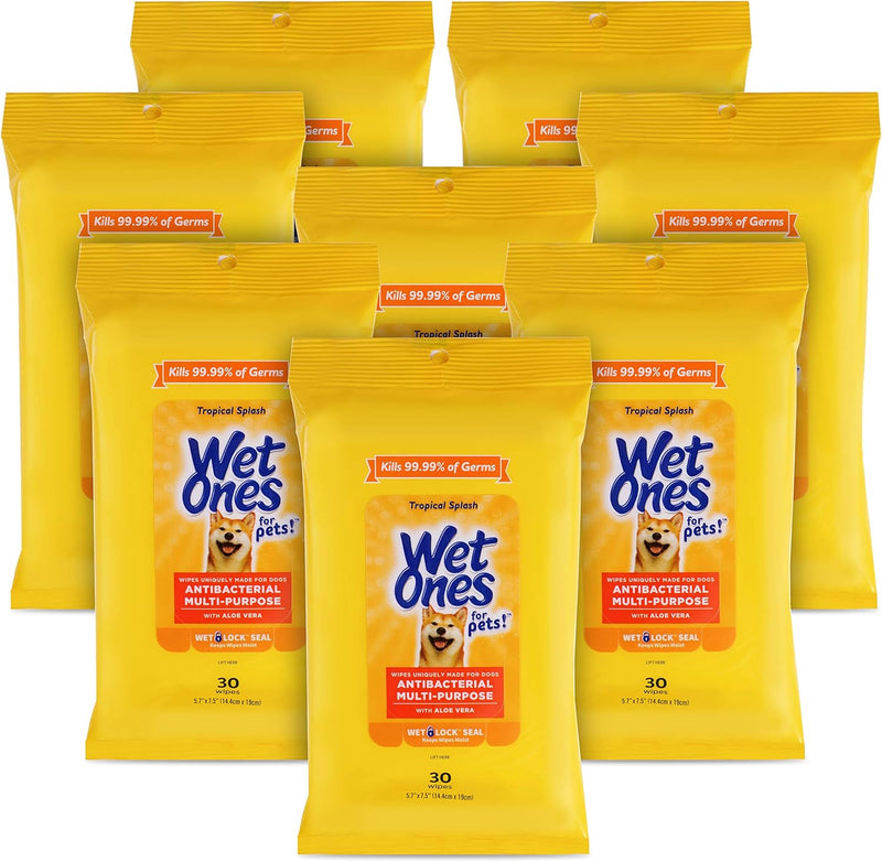 Wet Ones for Pets Multi-Purpose Dog Wipes With Aloe Vera | Dog Wipes For All Dogs in Tropical Splash, Wet Ones Wipes for Paws & All Purpose | 50 Ct Cannister Dog Wipes