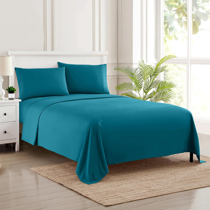 Full Size Sheet Sets - Breathable Luxury Sheets with Full Elastic & Secure Corner Straps Built In - 1800 Supreme Collection Extra Soft Deep Pocket Bedding Set, Sheet Set, Full, Red