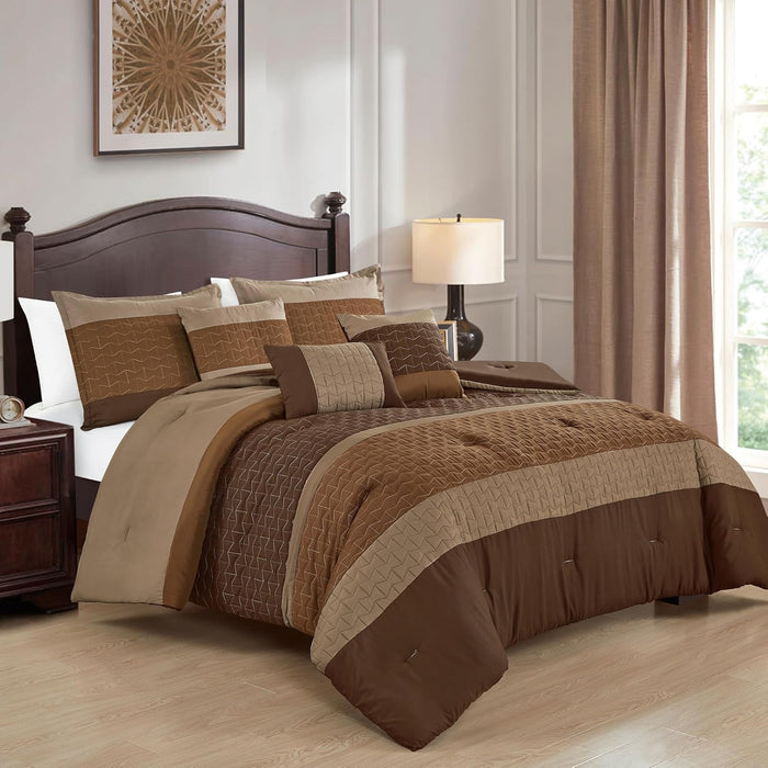 JCrown 6 Piece Bed in Bag Comforter Set - Safari Animal Print - Geometric Pattern in Southwestern Colors - Botanical Style Prints - Ultra Soft All Season Bed Set for Your Bedroom (Animal Print, Queen)