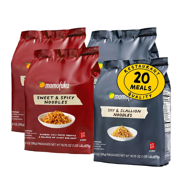 Momofuku Ramen Noodle Variety Pack by David Chang, 15 Meals (Pack of 3) Air-Dried Vegan Instant Noodles with Sauce