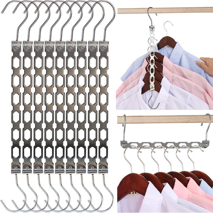 Hangers Space Saving, 12 Pack Metal Hanger Organizer, Closet Space Savers, Collapsible Magic Hangers for Heavy Clothes, Closet Organizers and Storage, College Dorm Room Essentials