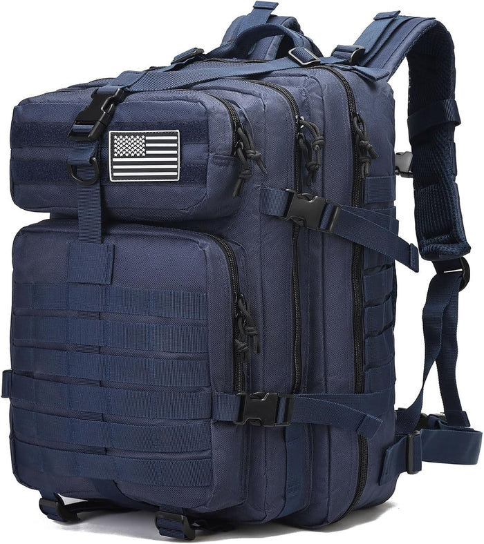 Tactical Military Backpack for Men, Gun Backpacks 3 Day Assault Pack with Holster and Magazine Pouch Large Bug Out Bag Tactical Gear 45L Molle Hiking Backpack Pistol Bag of Handgun Black Camo