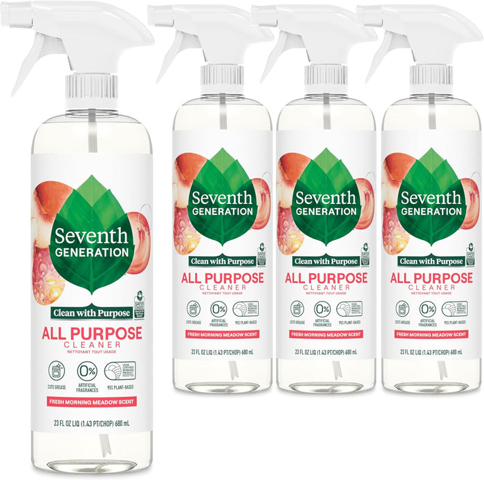 Seventh Generation All Purpose Cleaning Spray Surface Cleaner Lemon Chamomile scent Cuts Grease 23 oz, Pack of 4