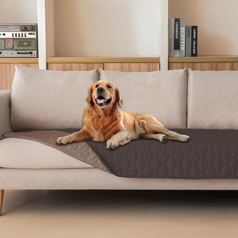 gogobunny 3X Stronger Waterproof Pet Blanket, Scratch Proof Furniture Protector for Dogs Cats, Reversible Cover 30x70 Inch, Dark Grey/Light Grey
