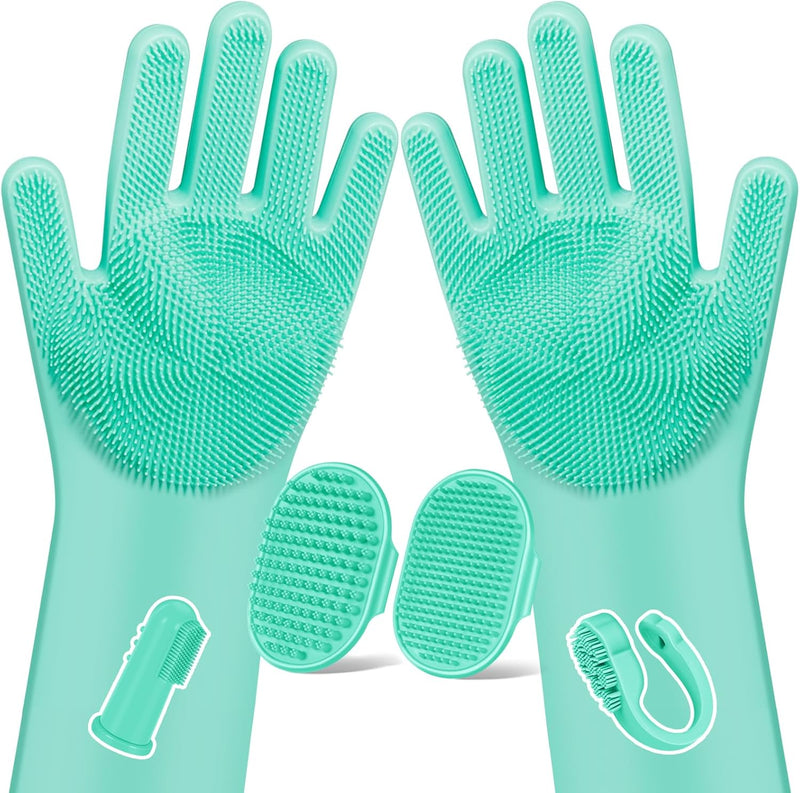 6PCS Pet Grooming Kit for Dogs,Cats and Horses | Dog Washing Gloves | Dog Bath Brush | Dog Bath Gloves | Dog Shampoo Brush | Pet Grooming Gloves | Dog Bath Supplies (Navy Blue)