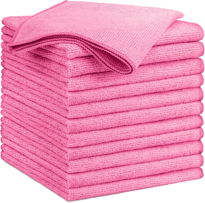 GLIMGLINT Black Microfiber Cleaning Cloth, 150 Pack Microfiber Towels for Cars, Lint Free, Scratch-Free, Highly Absorbent, Reusable Cleaning Rags for Car, Household, Shop Towels 14"X12"