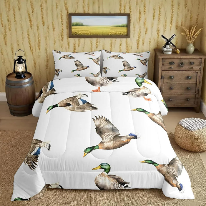 Feelyou Kids Dragon Comforter Set Queen Size, Green Dragon Bedding Set for Kids Boys Girls Boho Duvet Insert Room Decor 3Pcs