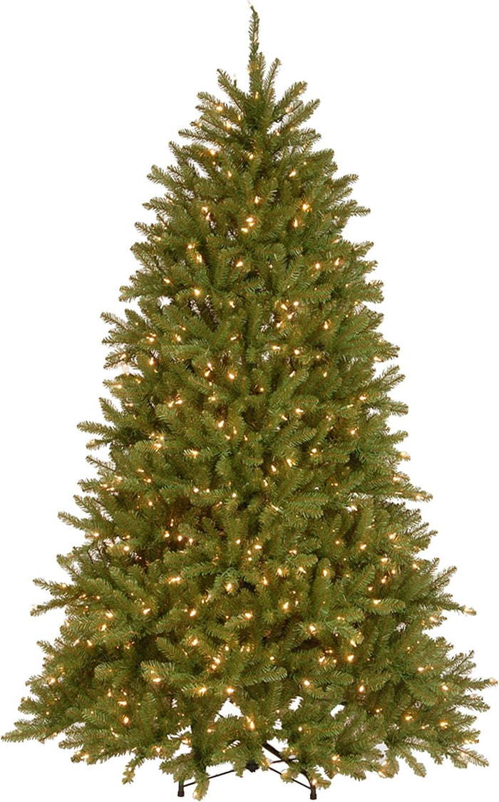 National Tree Company Pre-Lit Artificial Full Christmas Tree, Green, Dunhill Fir, Dual Color LED Lights, Includes PowerConnect and Stand, 12 Feet
