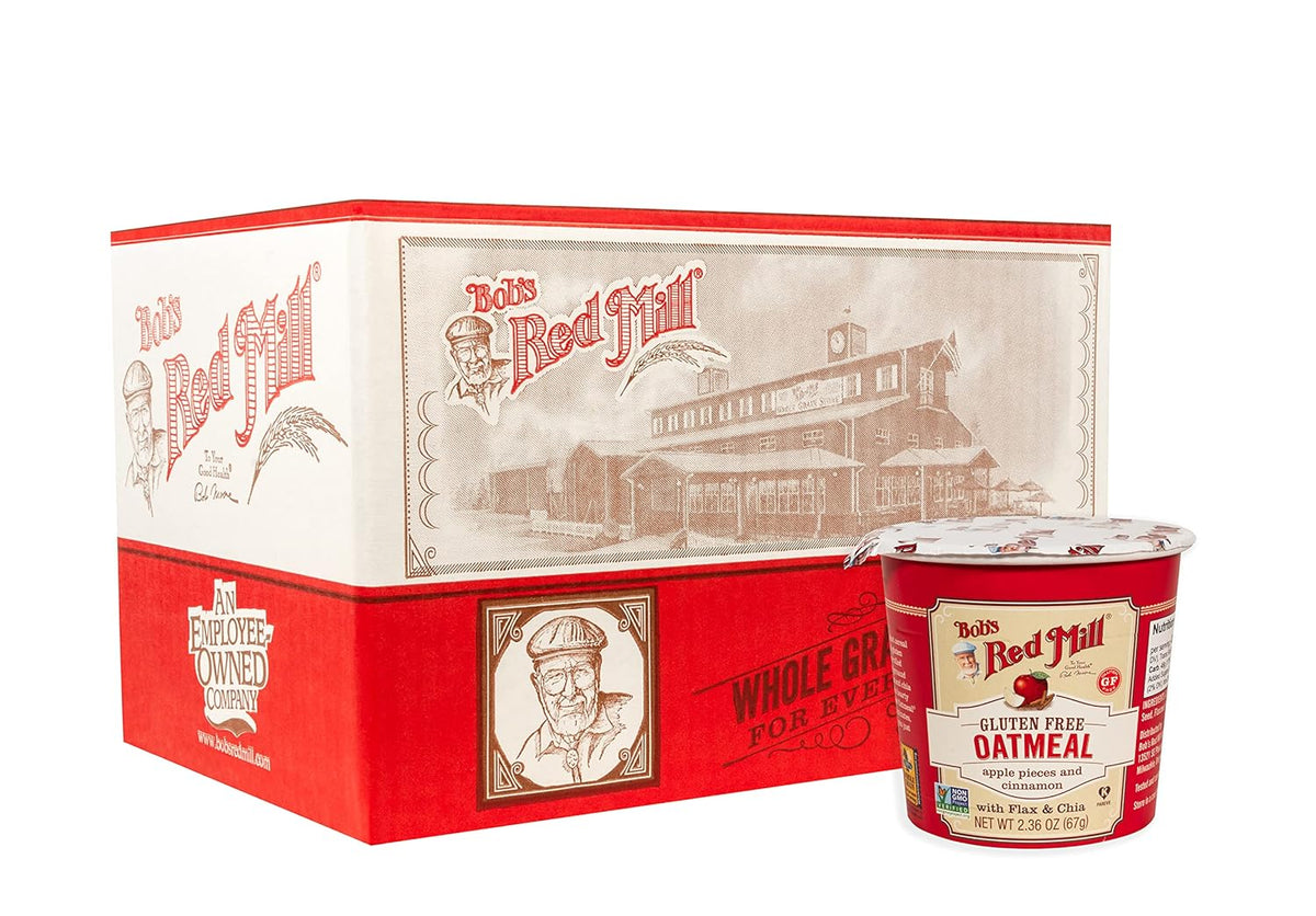 Bob's Red Mill GF Oatmeal Cup, Classic, 1.81 Ounce Cup (Pack of 12) - Non-GMO, Vegan, Whole Grain, Kosher