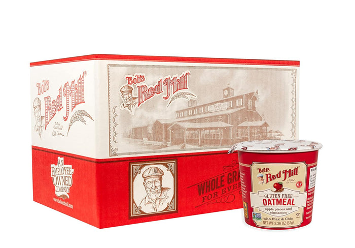 Bob's Red Mill GF Oatmeal Cup, Classic, 1.81 Ounce Cup (Pack of 12) - Non-GMO, Vegan, Whole Grain, Kosher