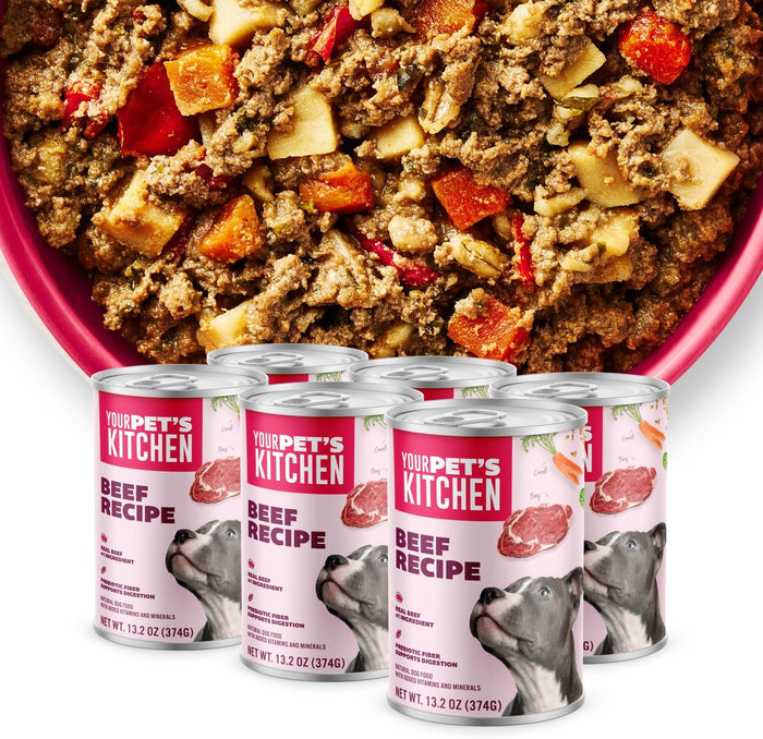 YOUR PET'S KITCHEN Wet Dog Food, Chicken Pot Pie Recipe - 13.2 oz Cans (Pack of 6), Made in The USA with Real Chicken