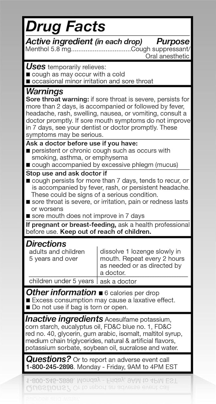 Amazon Basic Care Sugar Free Menthol Cough Drops, 140 count