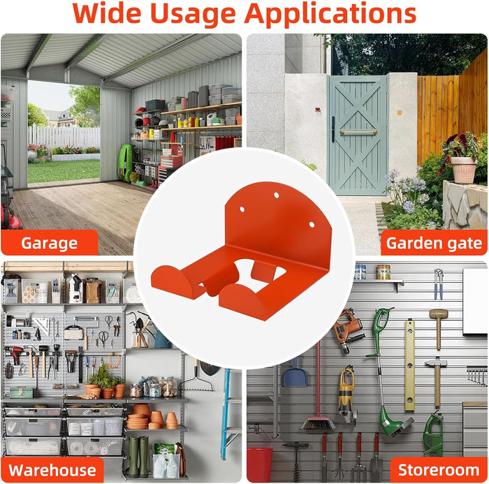 4 Pack Garage Organizer Trimmer Rack, Weed Eater Hanger for Garage Wall, Heavy Duty Power Tool Holder for Grass Trimmer, Weed Wacker, Hedge Trimmer, Garden Tools