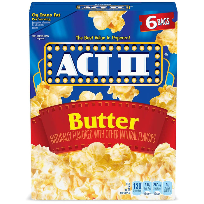 ACT II Butter Lovers Microwave Popcorn, 3-Count 2.75-oz. Bags