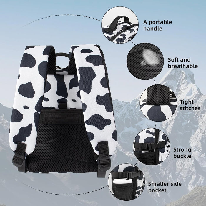 12L Mini Tactical Military Backpack for Women Army Assault Pack Bag Small Rucksack with Bottle Holder Work Gym Bag - 12L Cow Print Backpack Mini Small Workout Pack