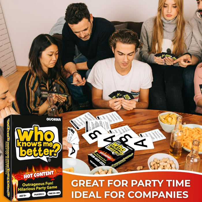 QUOKKA Who Knows Me Better? - Hot & Wild Edition | Bold & Spicy Party Card Game for Adults Only | 500+ Daring Questions to Expose Your Friends’ Deepest Desires