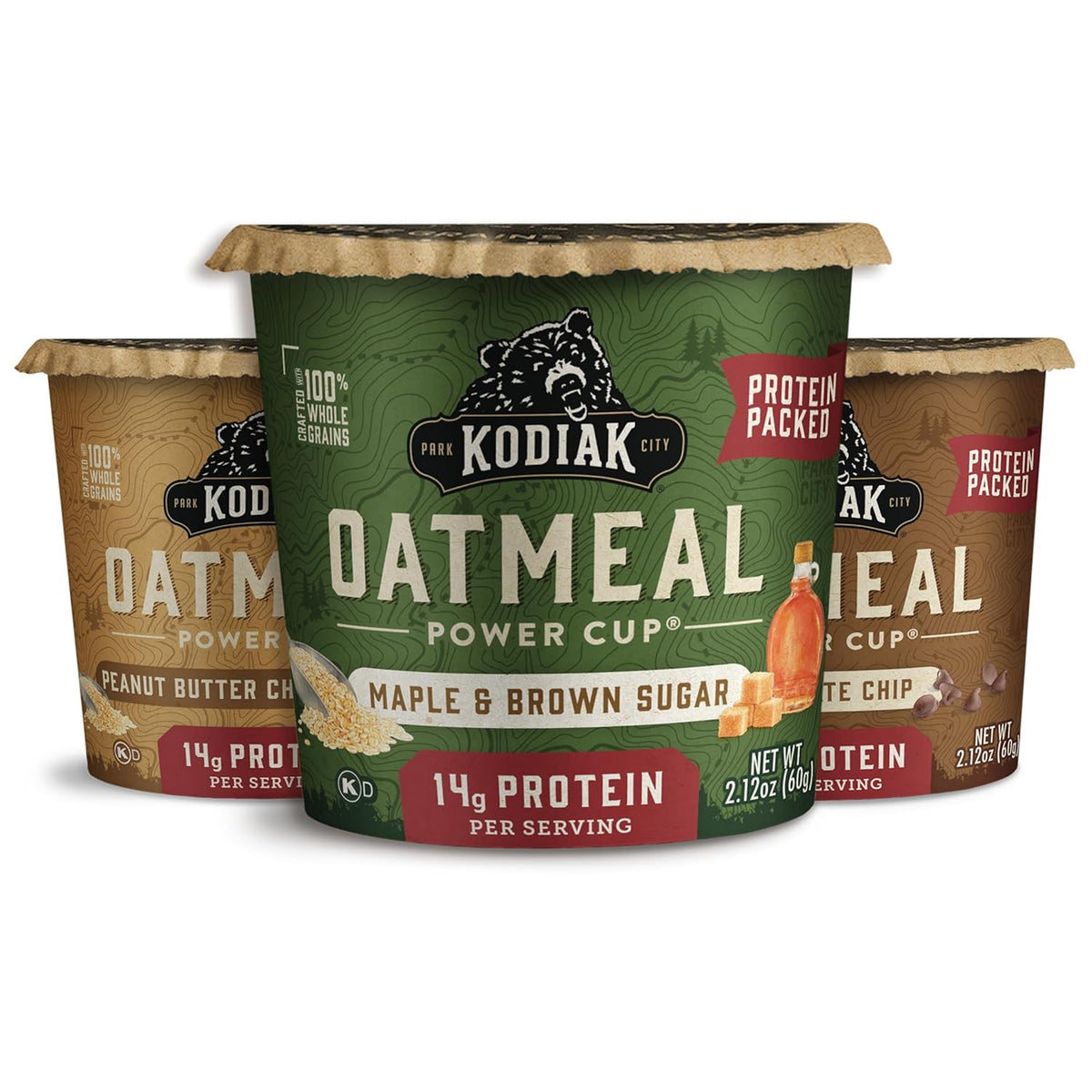 Kodiak Cakes Instant Protein Maple & Brown Sugar Oatmeal in a Cup, 2.12oz (Pack of 12)