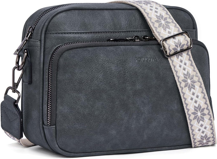 POIUGOYA Crossbody Purses for Women Trendy,Vegan Leather Medium Crossbody Bag,Women's Crossbody Travel Purse Built in Wallet