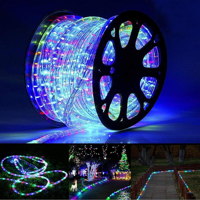 100ft LED Rope Lights Outdoor, 720 LED Connectable and Flexible Tube Lights with 8 Modes, Waterproof LED Rope Lighting for Garden, Patio, Pool, Bedroom, Party, Indoor Outdoor Decoration (White)