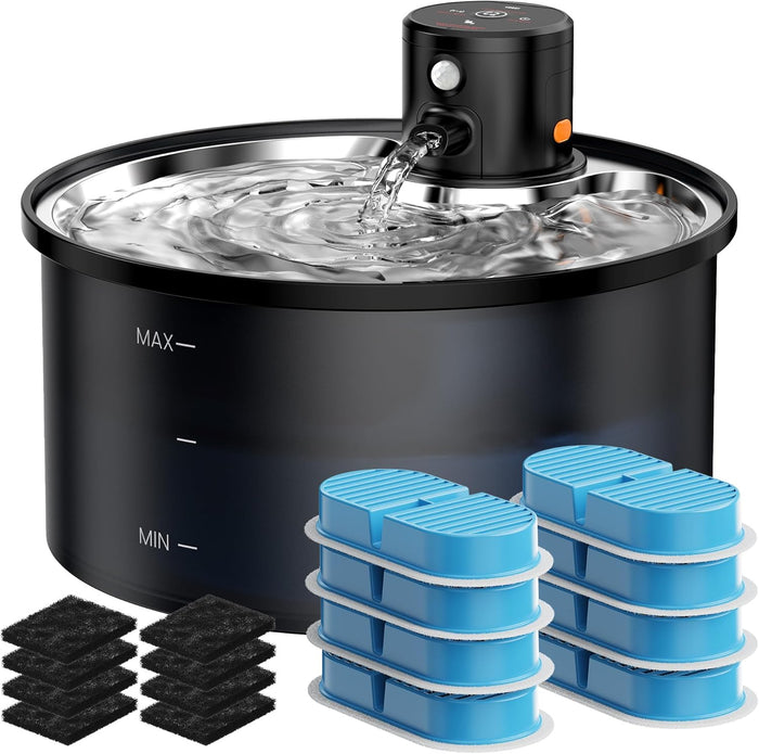 Wireless Cat Water Fountain Cordless: Battery Operated Cat Fountain - 108oz/3.2L Automatic Pet Water Dispenser Rechargeable Drinking Fountains for Cats Indoor with Motion Sensor Multiple Cats and Dogs