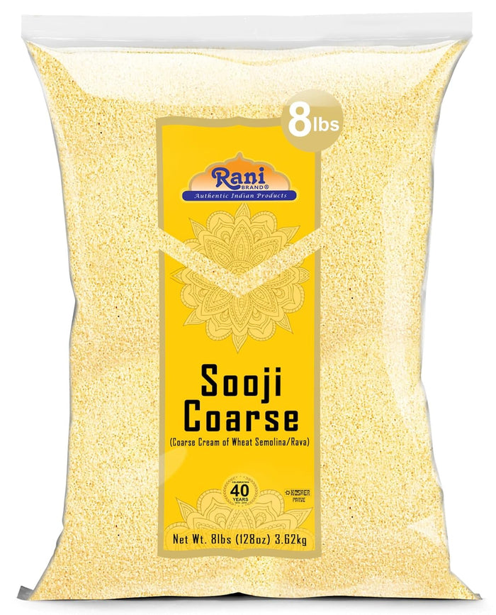 Rani Sooji Fine (Farina, Suji, Rava, Wheat) Flour 32oz (2lbs) 908g ~ All Natural | Vegan | NON-GMO | Kosher | Indian Origin