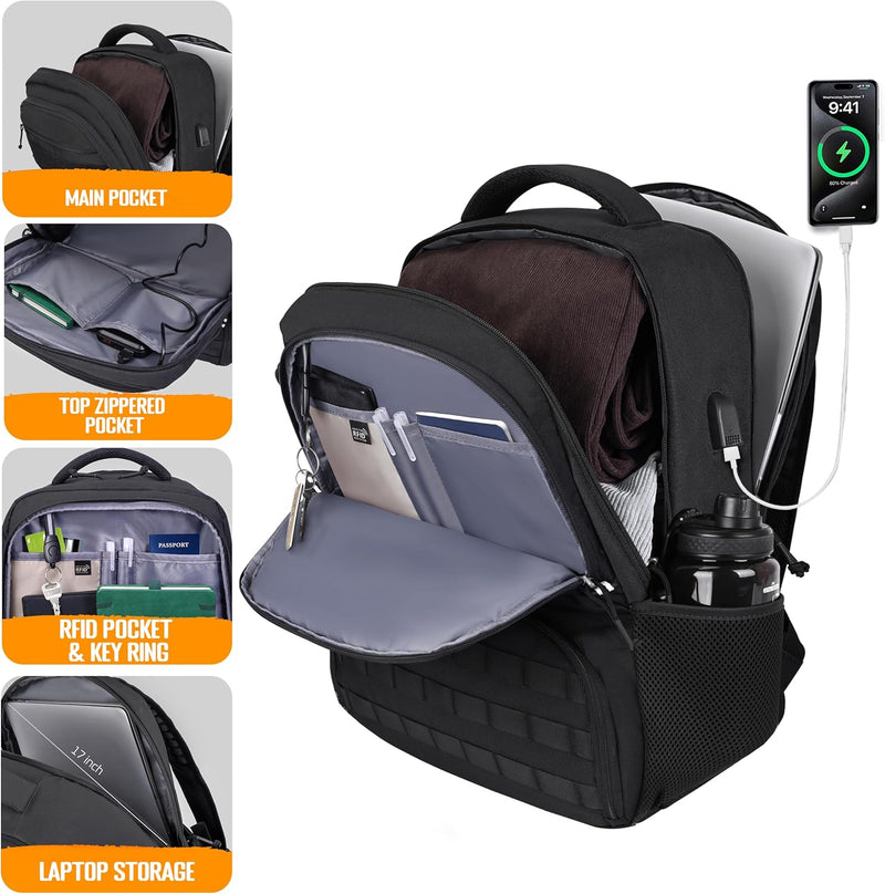 Lunch Box Backpack for Men, Tactical Cooler Backpack with Laptop Compartment Leakproof RFID Lunchbox Bag for Work
