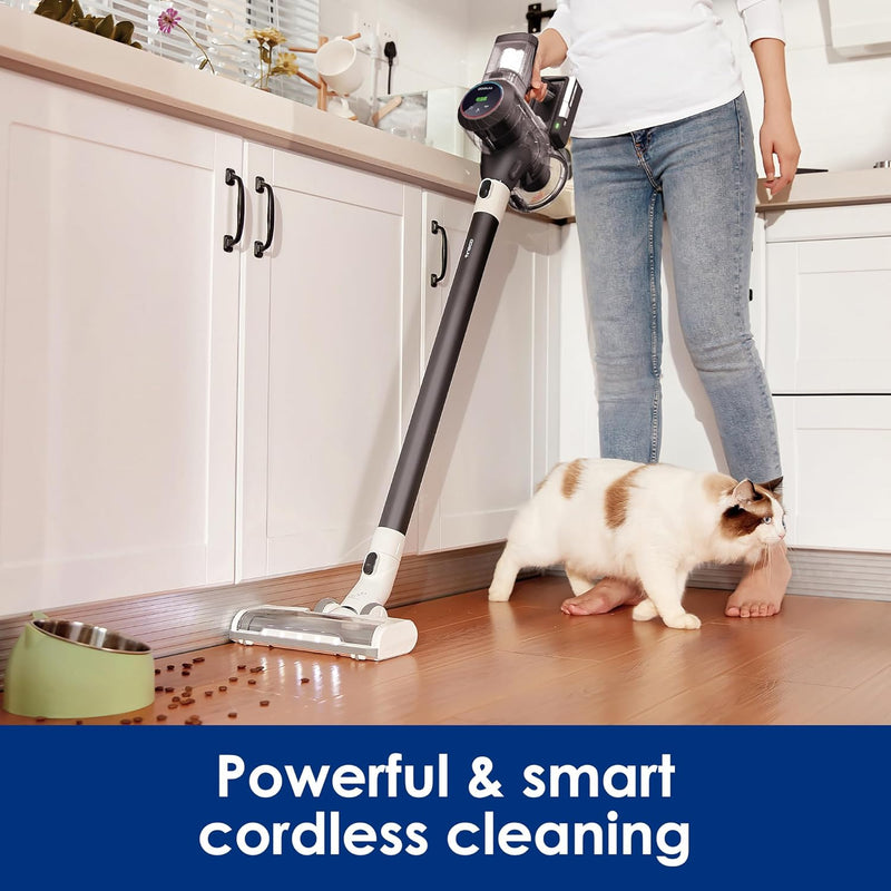 Tineco Pure ONE S11 Cordless Vacuum Cleaner, Smart Stick Handheld Cleaner Strong Suction & Lightweight, Cordless Handheld Vacuum Deep Clean Hair, Hard Floor, Carpet, Car (Pure ONE S11 Grey)