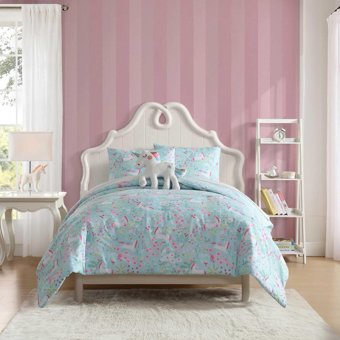 Laura Ashley - Kids Comforter Set, 100% Super Soft Toddler Bedding with Matching Sham & Bonus Decorative Pillow, Ideal Girl Room Essentials (Ballerina Divas Pink, Twin)