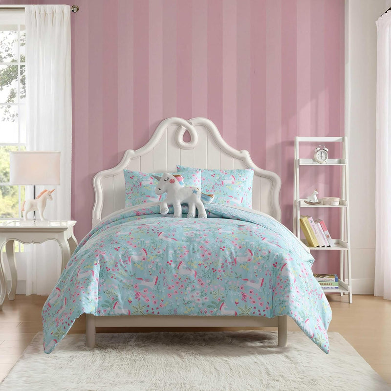 Laura Ashley - Kids Comforter Set, 100% Super Soft Toddler Bedding with Matching Sham & Bonus Decorative Pillow, Ideal Girl Room Essentials (Ballerina Divas Pink, Twin)